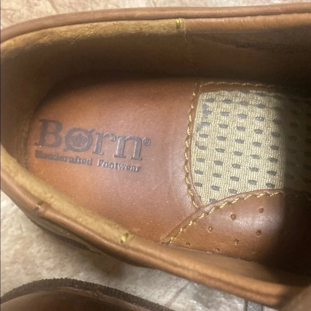 Born Brown Size 6 Leather Oxfords with Handcrafted Stitching Career Office